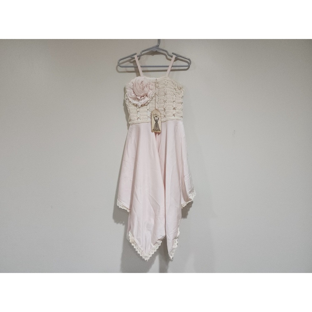 Dollcake Oh So Girly London Tearose Dress Girls 3 Pink Lace Handkerchief Hem